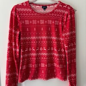 GAP Red and White Festive Pajama Top